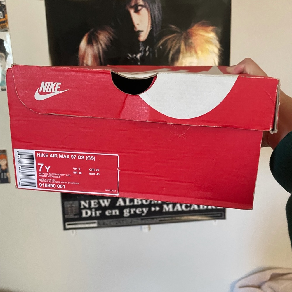 NIKE AIR MAX 97 QS GS SILVER BULLET SIZE 7Y